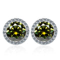 Moissanite Stud Earrings 0.8ct D Color 925 Sterling Silver 18K White Gold BandsCo Straps