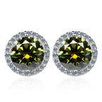 Moissanite Stud Earrings 0.8ct D Color 925 Sterling Silver 18K White Gold BandsCo Straps