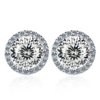 Moissanite Stud Earrings 0.8ct D Color 925 Sterling Silver 18K White Gold BandsCo Straps