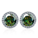 Moissanite Stud Earrings 0.8ct D Color 925 Sterling Silver 18K White Gold BandsCo Straps