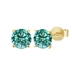 Moissanite Stud Earrings 0.3-3ct Certified S925 Sterling Silver Cyan Colorfast BandsCo Straps