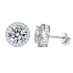 Moissanite Stud Earrings 0.8ct D Color 925 Sterling Silver 18K White Gold BandsCo Straps