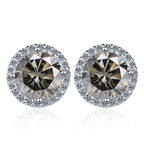 Moissanite Stud Earrings 0.8ct D Color 925 Sterling Silver 18K White Gold BandsCo Straps