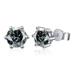 Moissanite Stud Earrings 1-6ct 21 Colors GRA Cert 925 Sterling Silver BandsCo Straps