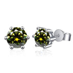 Moissanite Stud Earrings 1-6ct 21 Colors GRA Cert 925 Sterling Silver BandsCo Straps