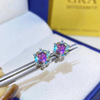 Moissanite Stud Earrings 1-6ct 21 Colors GRA Cert 925 Sterling Silver BandsCo Straps