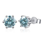 Moissanite Stud Earrings 1-6ct 21 Colors GRA Cert 925 Sterling Silver BandsCo Straps