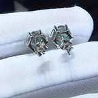 Moissanite Stud Earrings 1-6ct 21 Colors GRA Cert 925 Sterling Silver BandsCo Straps