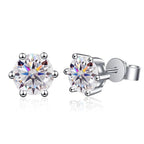Moissanite Stud Earrings 1-6ct 21 Colors GRA Cert 925 Sterling Silver BandsCo Straps