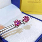 Moissanite Stud Earrings 1-6ct 21 Colors GRA Cert 925 Sterling Silver BandsCo Straps