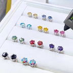 Moissanite Stud Earrings 1-6ct 21 Colors GRA Cert 925 Sterling Silver BandsCo Straps