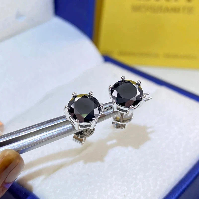 Moissanite Stud Earrings 1-6ct GRA Certified 21 Colors 925 Sterling Silver BandsCo Straps