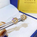 Moissanite Stud Earrings 1-6ct GRA Certified 21 Colors 925 Sterling Silver BandsCo Straps