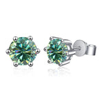 Moissanite Stud Earrings 1-6ct GRA Certified 21 Colors 925 Sterling Silver BandsCo Straps