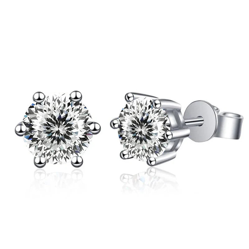 Moissanite Stud Earrings 1-6ct GRA Certified 21 Colors 925 Sterling Silver BandsCo Straps