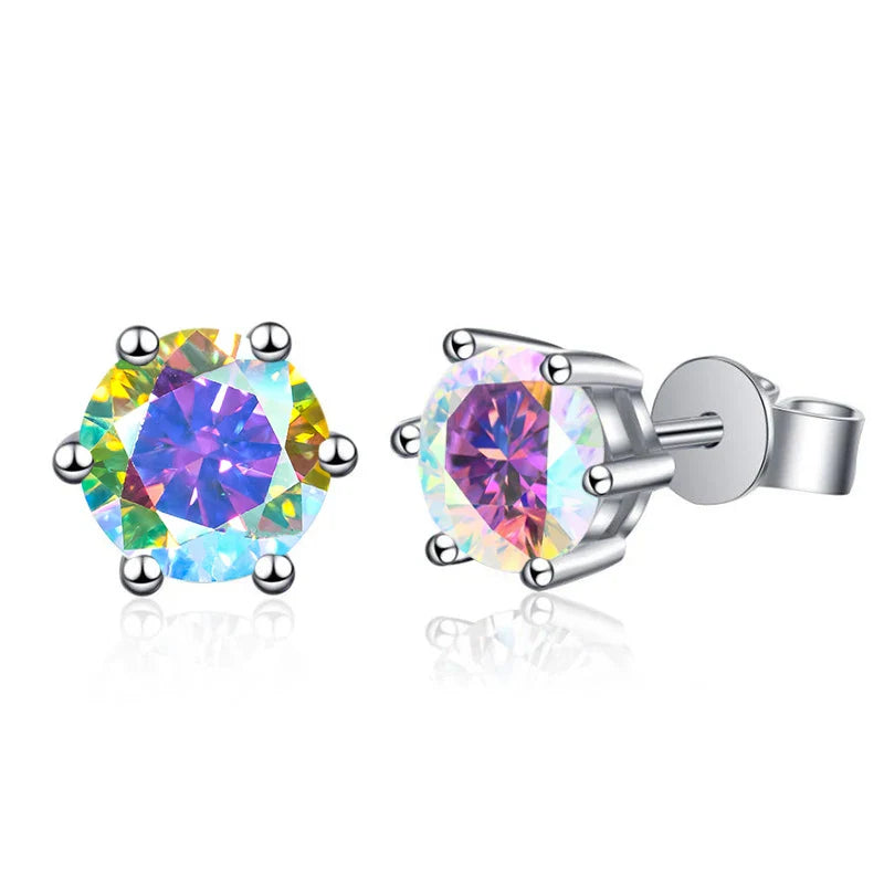 Moissanite Stud Earrings 1-6ct GRA Certified 21 Colors 925 Sterling Silver BandsCo Straps