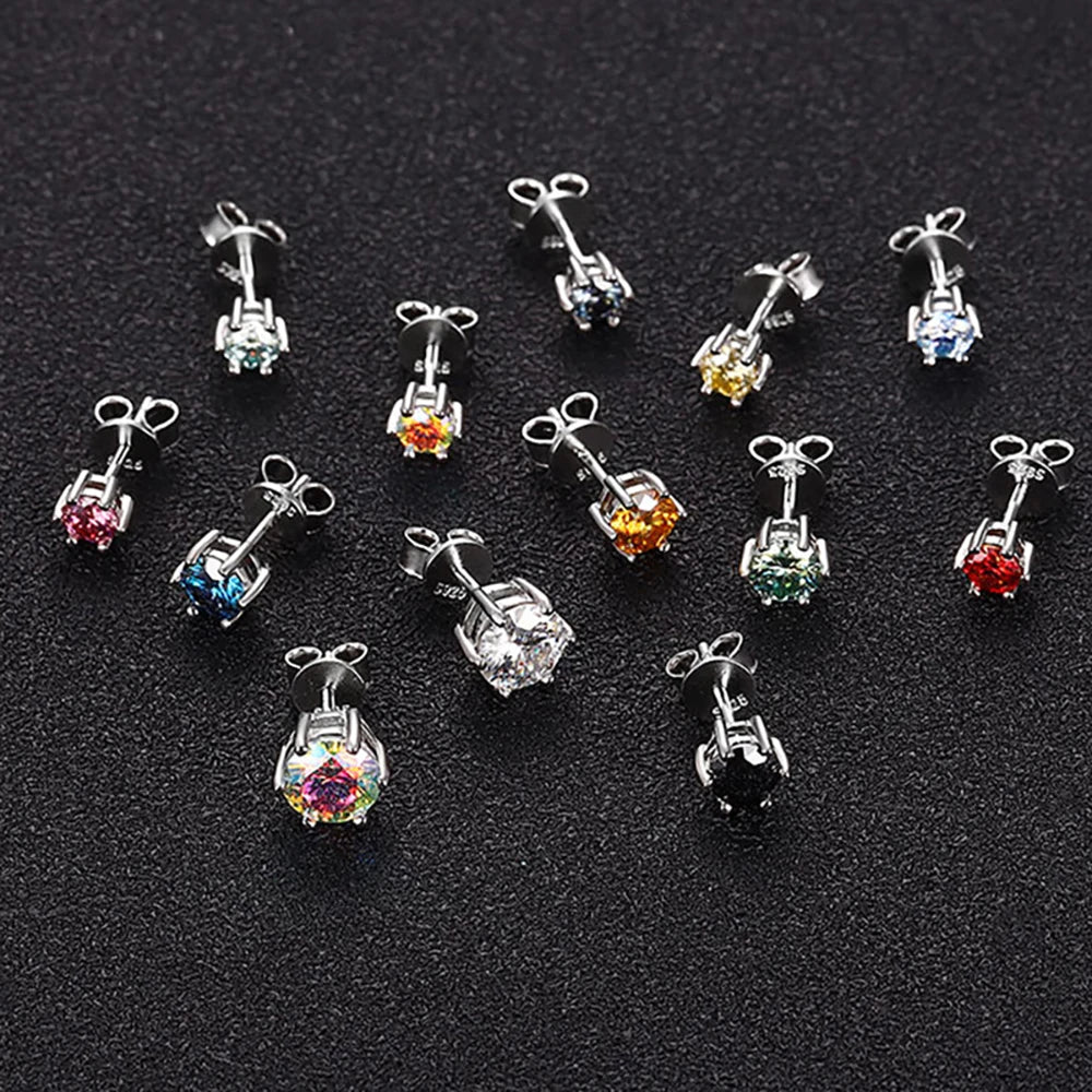 Moissanite Stud Earrings 1-6ct GRA Certified 21 Colors 925 Sterling Silver BandsCo Straps