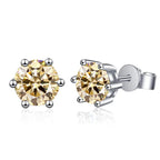 Moissanite Stud Earrings 1-6ct 21 Colors GRA Cert 925 Sterling Silver BandsCo Straps