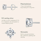 Moissanite Stud Earrings 2CT VVS1 925 Sterling Silver Screw Back Classic BandsCo Straps