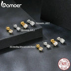 Moissanite Stud Earrings 2CT VVS1 925 Sterling Silver Screw Back Classic BandsCo Straps