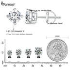 Moissanite Stud Earrings 2CT VVS1 925 Sterling Silver Screw Back Classic BandsCo Straps