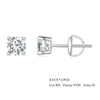 Moissanite Stud Earrings 2CT VVS1 925 Sterling Silver Screw Back Classic BandsCo Straps