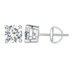 Moissanite Stud Earrings 2CT VVS1 925 Sterling Silver Screw Back Classic BandsCo Straps