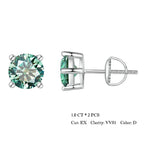 Moissanite Stud Earrings 2CT VVS1 925 Sterling Silver Screw Back Classic BandsCo Straps