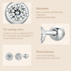 0.1 Ct Moissanite Stud Earrings 925 Sterling Silver Round Bridal Jewelry BandsCo Straps
