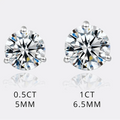 Moissanite Stud Earrings 925 Sterling Silver Small Classic Korean Fashion Gift BandsCo Straps