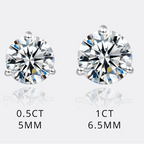 Moissanite Stud Earrings 925 Sterling Silver Small Classic Korean Fashion Gift BandsCo Straps