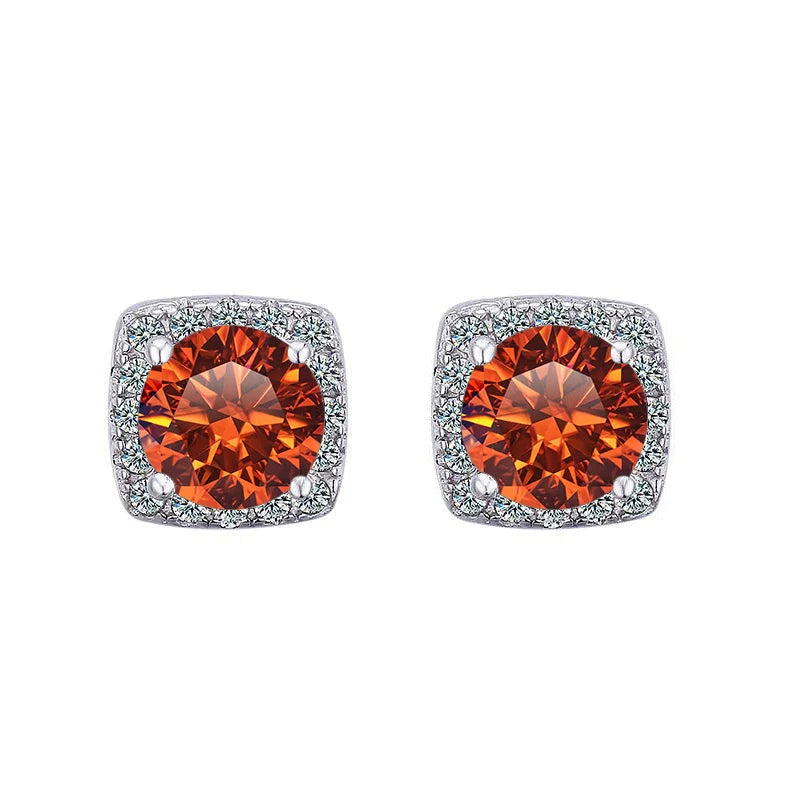 Moissanite Stud Earrings 925 Sterling Silver Round Cut Classic Women's Jewelry BandsCo Straps