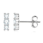 Moissanite Stud Earrings 925 Sterling Silver Mini Curved Climber Studs Women BandsCo Straps