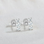 Moissanite Stud Earrings 925 Sterling Silver Mini Curved Climber Studs Women BandsCo Straps