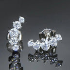 Moissanite Stud Earrings 925 Sterling Silver Mini Curved Climber Studs Women BandsCo Straps