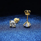 Moissanite 0.25-1.2 Carat D Color 925 Sterling Silver Stud Earrings Women BandsCo Straps