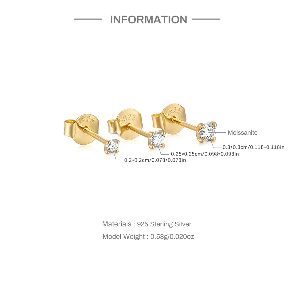 Moissanite 0.5-1.2 Ct D Color Stud Earrings 925 Sterling Silver For Women BandsCo Straps