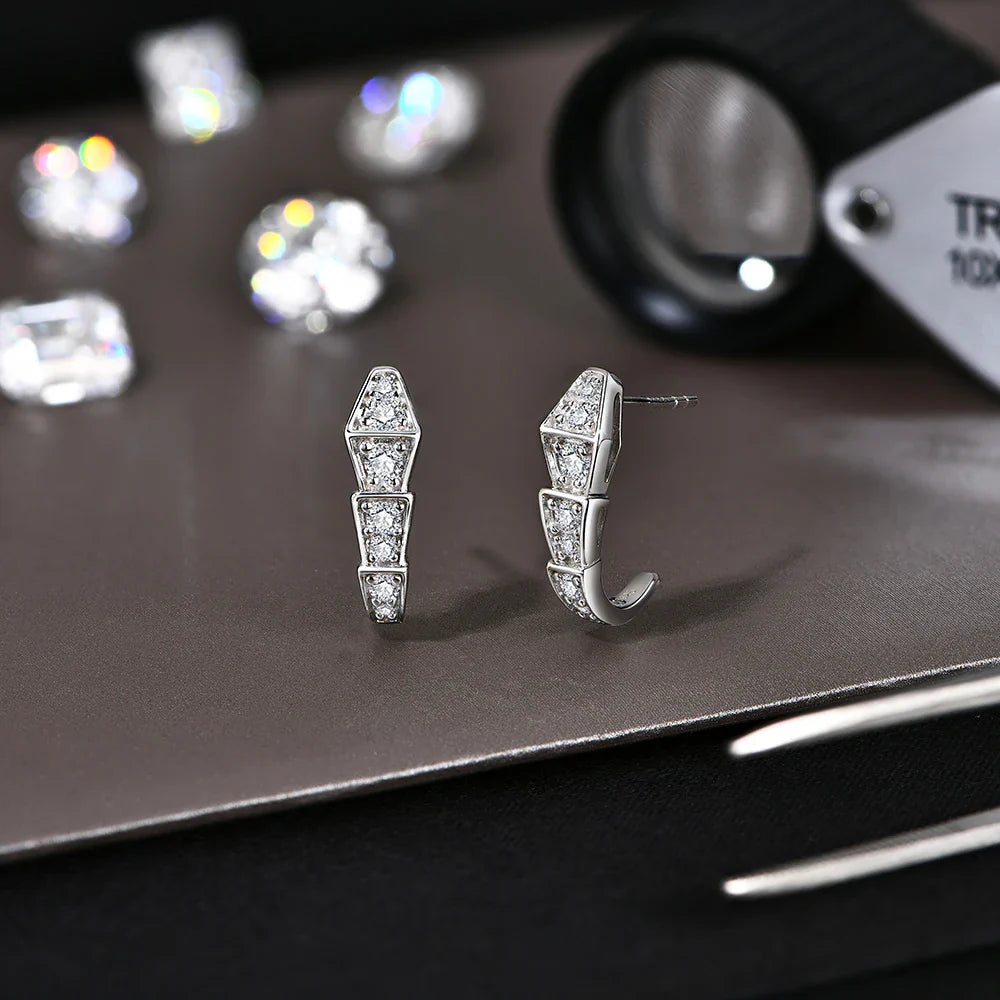Moissanite Stud Earrings 925 Sterling Silver D Color VVS1 Solitaire For Women BandsCo Straps