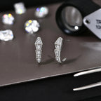Moissanite Stud Earrings 925 Sterling Silver D Color VVS1 Solitaire For Women BandsCo Straps