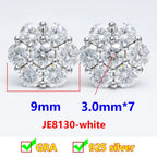Moissanite Stud Earrings 925 Sterling Silver D Color Flower Earrings For Women