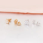 Moissanite Stud Earrings 925 Sterling Silver D Color Flower Earrings For Women