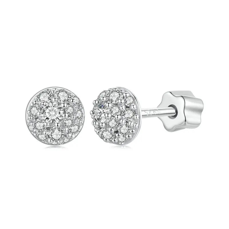 Moissanite Stud Earrings 925 Sterling Silver Hemisphere Dazzling For Mom BandsCo Straps