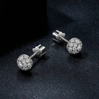Moissanite Stud Earrings 925 Sterling Silver Hemisphere Dazzling For Mom BandsCo Straps
