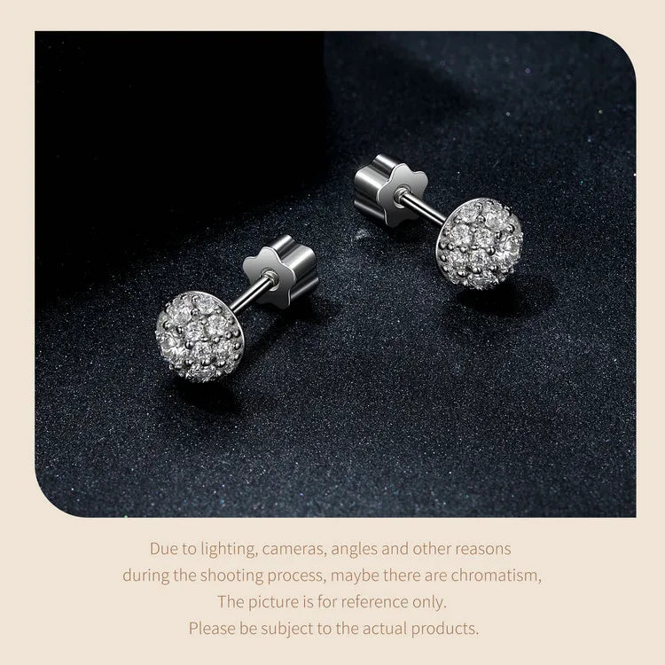 Moissanite Stud Earrings 925 Sterling Silver Hemisphere Dazzling For Mom BandsCo Straps