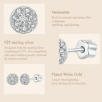 Moissanite Stud Earrings 925 Sterling Silver Hemisphere Dazzling For Mom BandsCo Straps