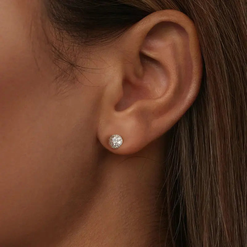Moissanite Stud Earrings 925 Sterling Silver Hemisphere Dazzling For Mom BandsCo Straps