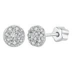 Moissanite Stud Earrings 925 Sterling Silver Hemisphere Dazzling For Mom BandsCo Straps