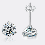 Moissanite Stud Earrings 925 Sterling Silver Small Classic Korean Fashion Gift BandsCo Straps