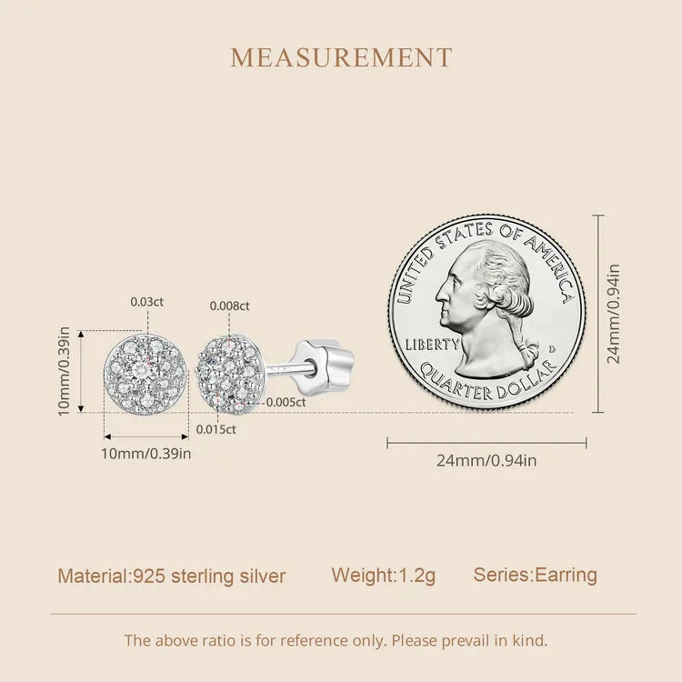 Moissanite Stud Earrings 925 Sterling Silver Hemisphere Dazzling For Mom BandsCo Straps