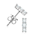 Moissanite Stud Earrings 925 Sterling Silver Mini Curved Climber Studs Women BandsCo Straps